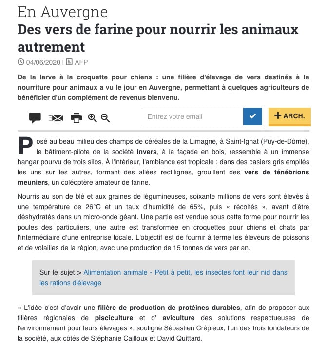 Invers dans Web-agri du 4 juin